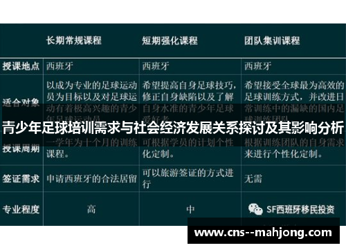 青少年足球培训需求与社会经济发展关系探讨及其影响分析 青少年足球培训需求与社会经济发展关系探讨及其影响分析